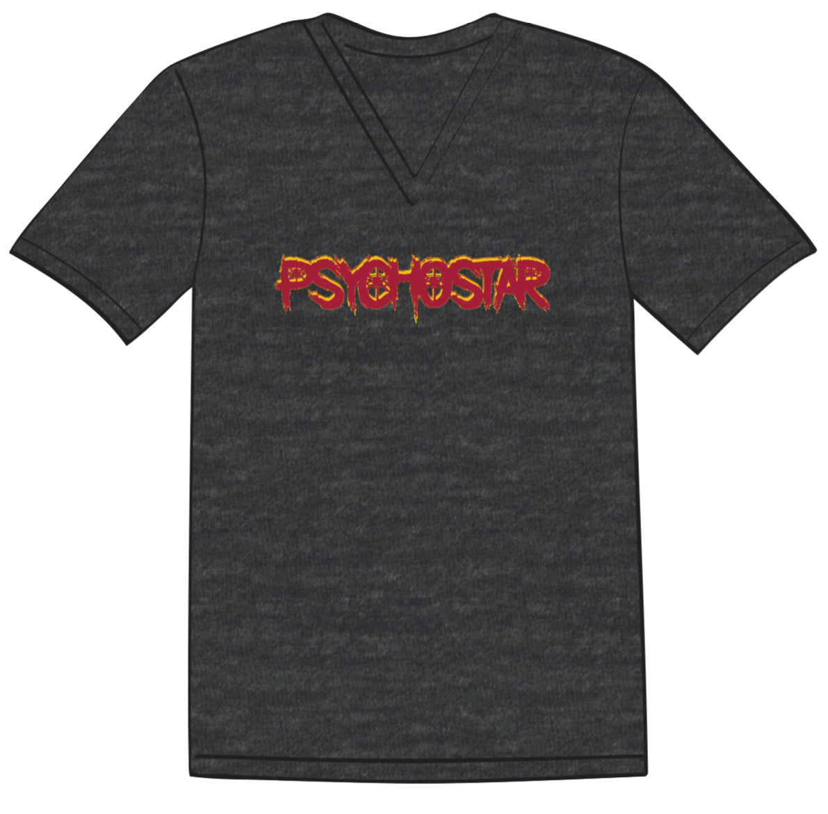 PsychoStar (Logo) - V-Neck T-Shirt - Tri-Blend - Ladies